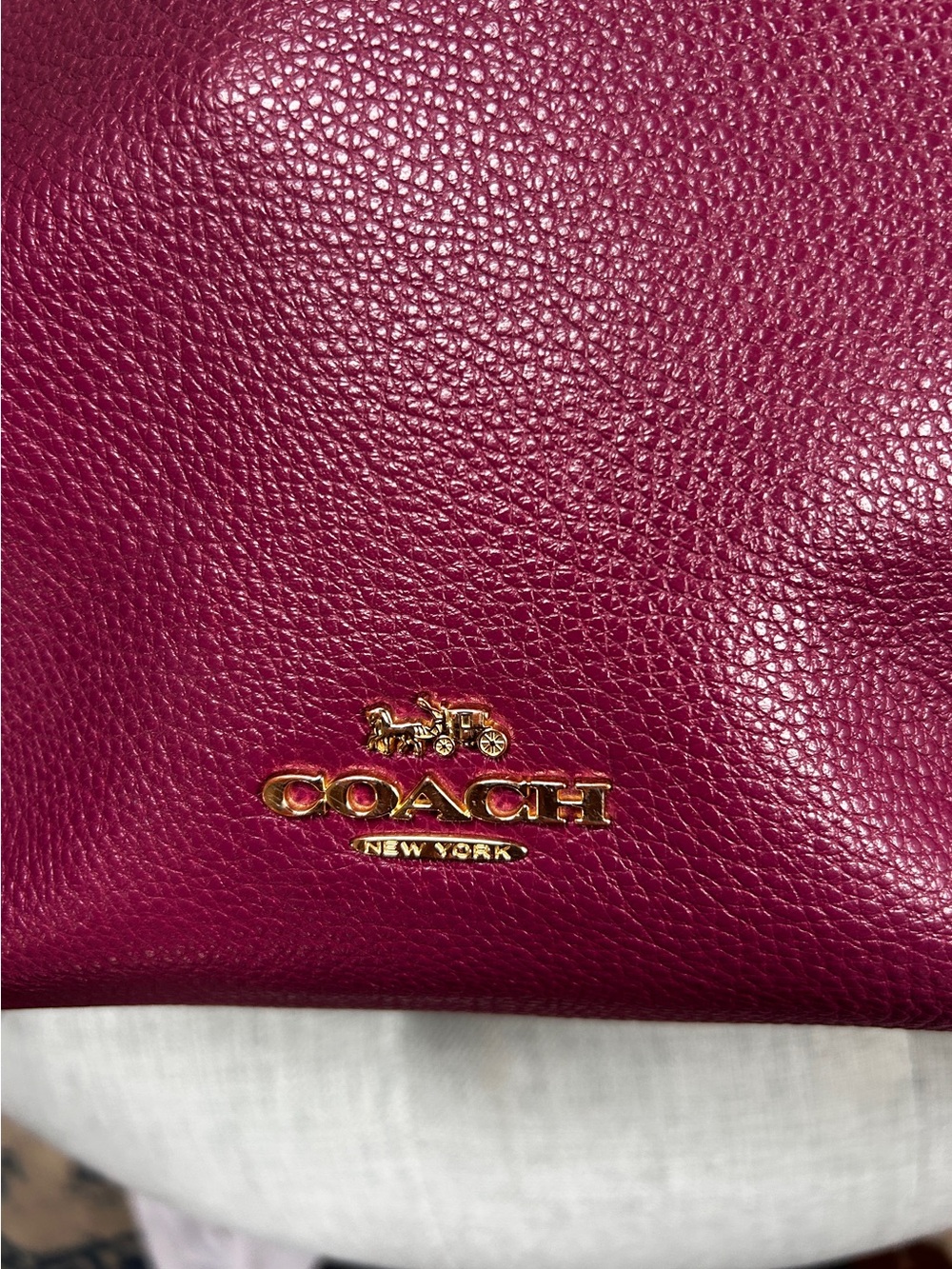 Coach Abby Duffle F31507 Dark Berry Pebbled Leather Hobo Shoulder Bag - Picture 7 of 16